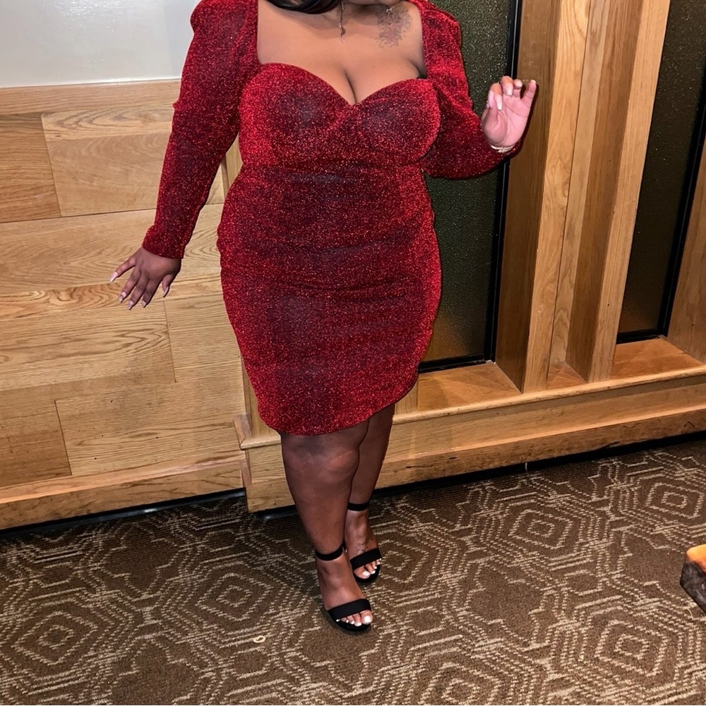 REBDOLLS size 3x Red Glitter Dress (worn once)